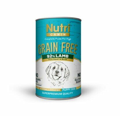 Nutri Canin Grain Free Lamb Tahılsız Yavru Köpek Konservesi Kuzu Etli 400 gr x 6 Paket