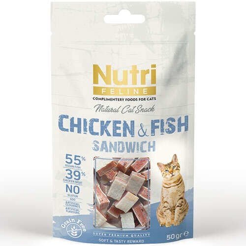 Nutri Tahılsız Feline Chicken and Fish Sandwich 50 gr x 4 Paket