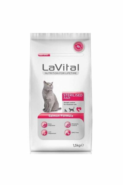 LaVital Adult Sterilsed Somonlu 1.5 kg Kısırlaştırılmış Yetişkin Kuru Kedi Maması