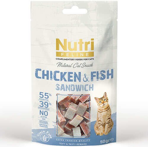 Nutri Feline Grain Free Chicken Meat and Fish 50 gr Cat Treat