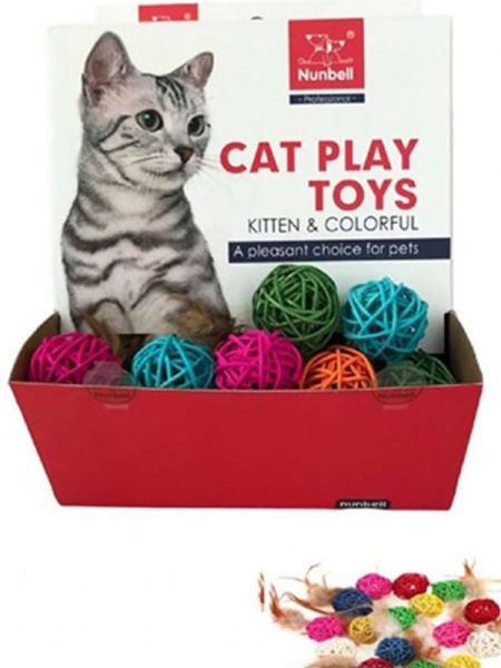 Бамбуковая игрушка для пушистой кошки в форме шарика