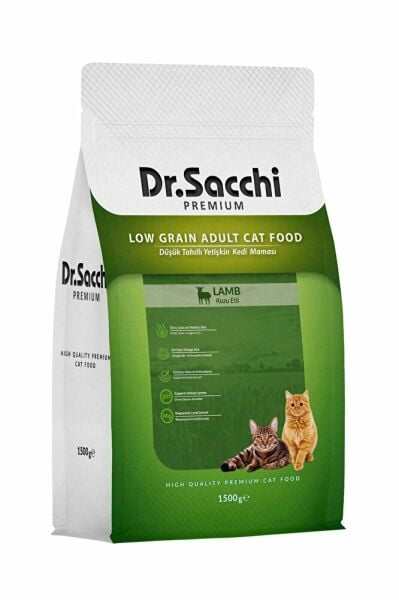 Dr.sacchi Premium Düşük Tahıllı Kuzu Etli Kedi Maması 1,5 kg