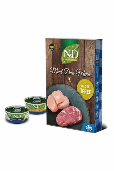N&D Meat Duo Menü Kuzu ve Tavuk Etli 6'lı 70 gr Yetişkin Konserve Kedi Maması