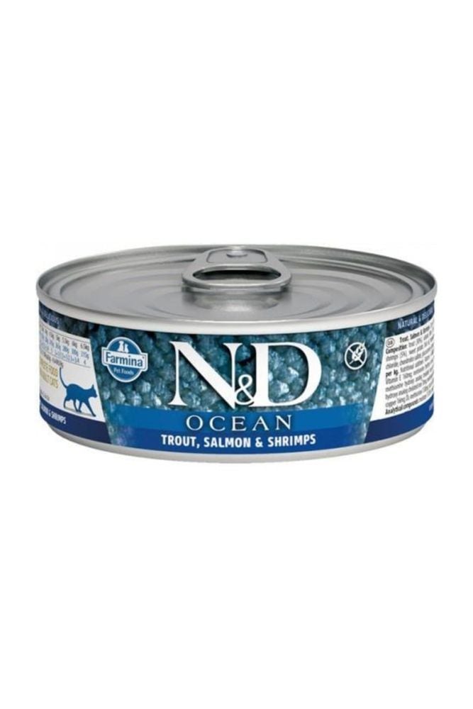 N&D Ocean Alabalık & Somon & Karides Kedi Konservesi 70 gr