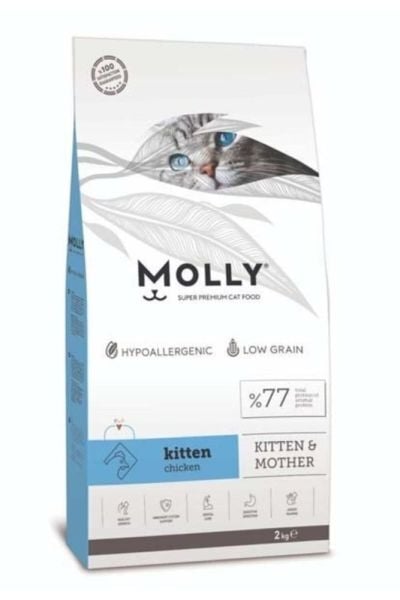 Molly Düşük Tahıllı Hipoalerjenik Tavuklu 2 kg Yavru Kedi Maması