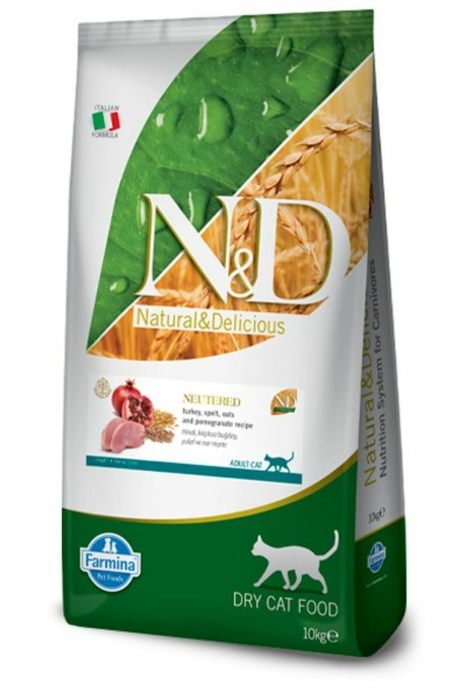 N&D Düşük Tahıllı Hindi Etli 10 kg Kısırlaştırılmış Yetişkin Kuru Kedi Maması