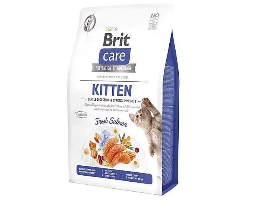 Brit Care Gentle Digestion & Strong Immunity Tahılsız Somonlu 2 kg Yavru Kedi Maması