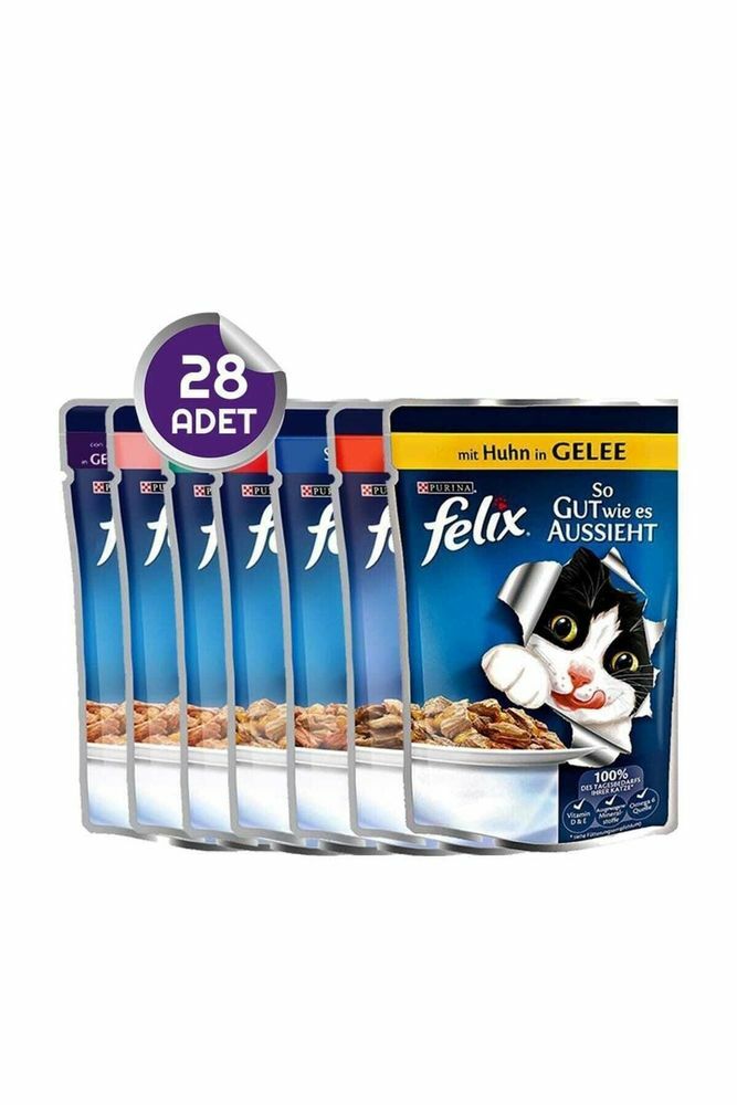 Felix Pouch Karışık 100 gr 28'li Kedi Yaş Maması