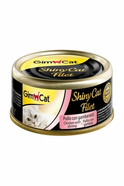Gimcat Shinycat Kıyılmış Fileto Tavuklu ve Karidesli 70 gr Yetişkin Kedi Konservesi