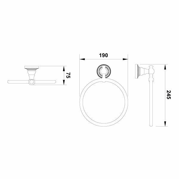 Hafele Halka Havluluk Calisto Duvara Monte Mat Siyah Renk
