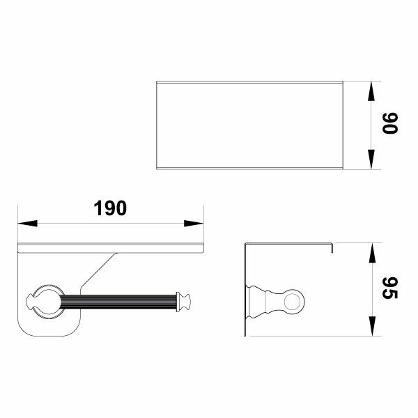 Hafele Tuvalet Kağıtlığı Calisto Etajerli Duvara Monte Mat Siyah Renk
