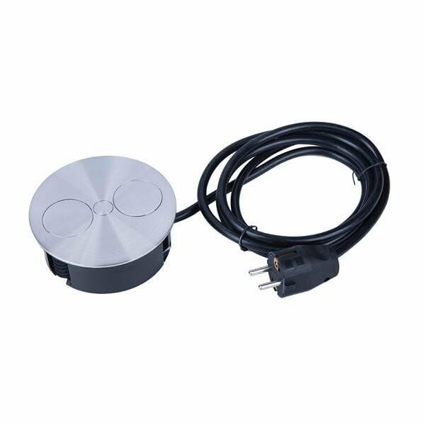 Hafele Twist Priz Paslanmaz Çelik 2 Soket