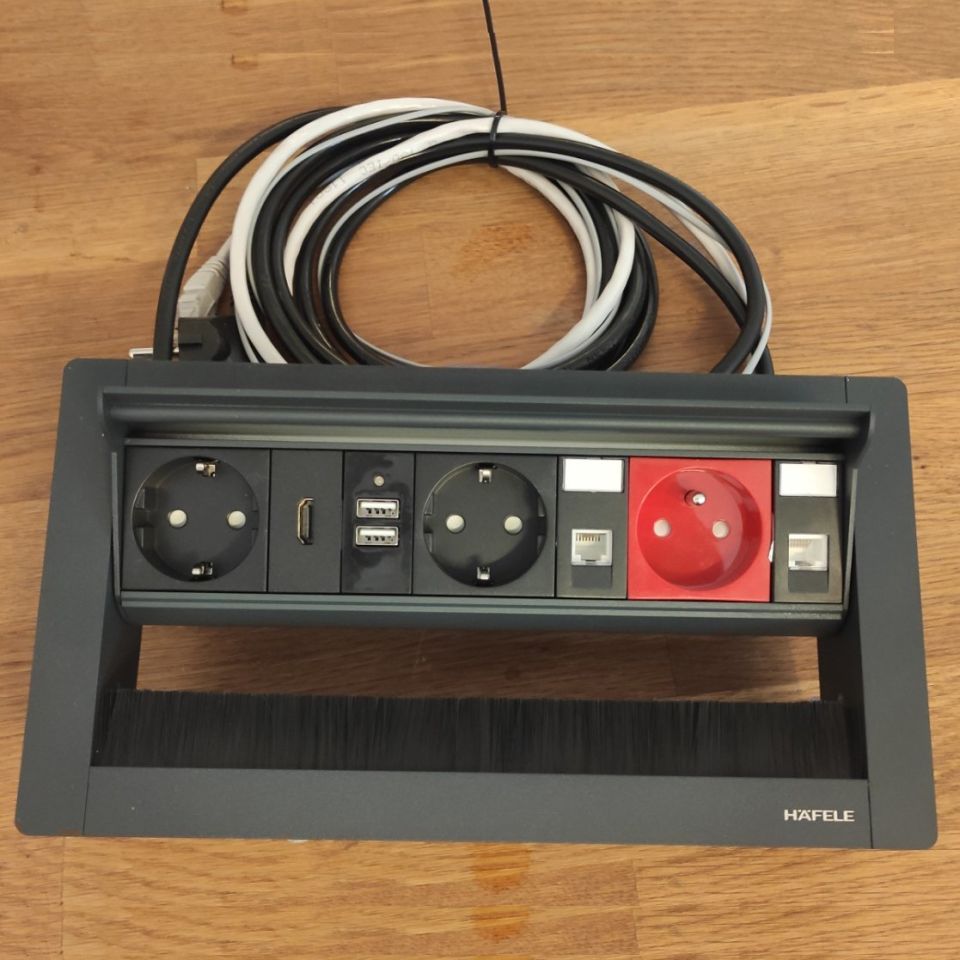 Hafele Goo P2 Priz Ups, Cat6, Cat3, Hdmı, Usb Antrasit Renk