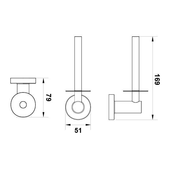 Hafele Tuvalet Kağıtlığı Ozo Yedek Duvara Monte Parlak Krom Renk