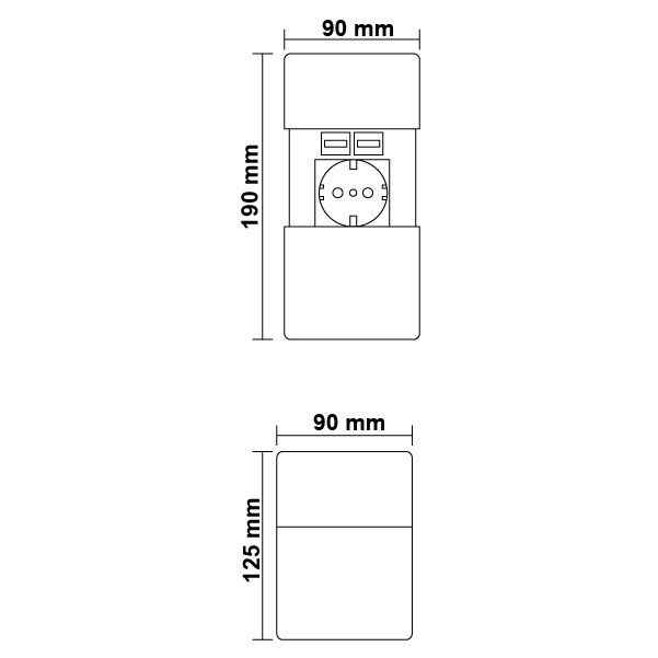Hafele Versapad Priz P. Çelik 1 Soket / 1 Usb / 1RJ45