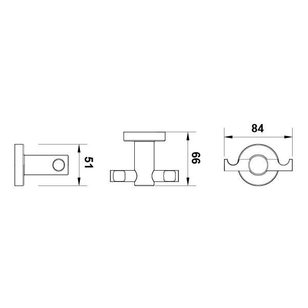 Hafele Banyo Askısı Ozo İkili Mat Siyah Renk