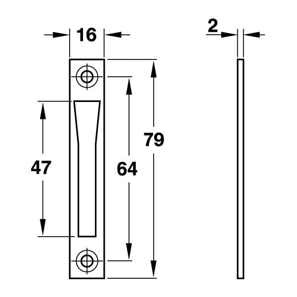 Hafele Kilit Karşılığı Galvaniz 16x79mm Paslanmaz Çelik Renk