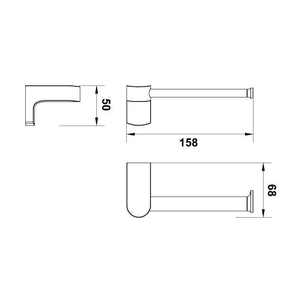 Hafele Tuvalet Kağıtlığı Semple Duvara Monte Parlak Krom Renk