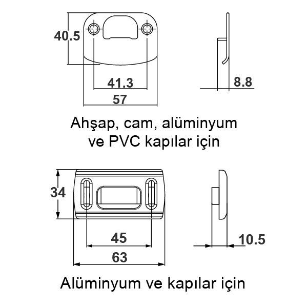 Hafele Nova&Forma Kilit Karşılığı Paslanmaz Çelik Renk