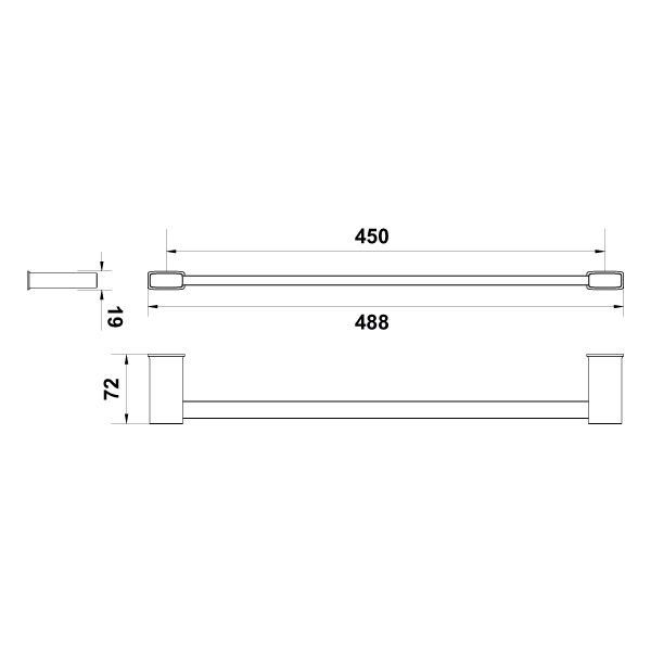 Hafele Havluluk Plato Duvara Monte 450mm Mat Siyah Renk