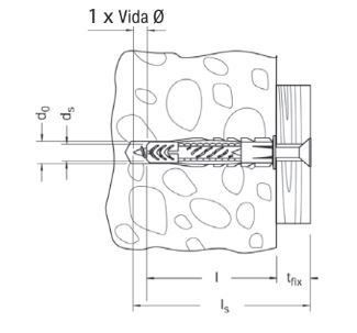 Hafele UX - Pulsuz Üniversal Dübel 10x60mm (50 Adet)