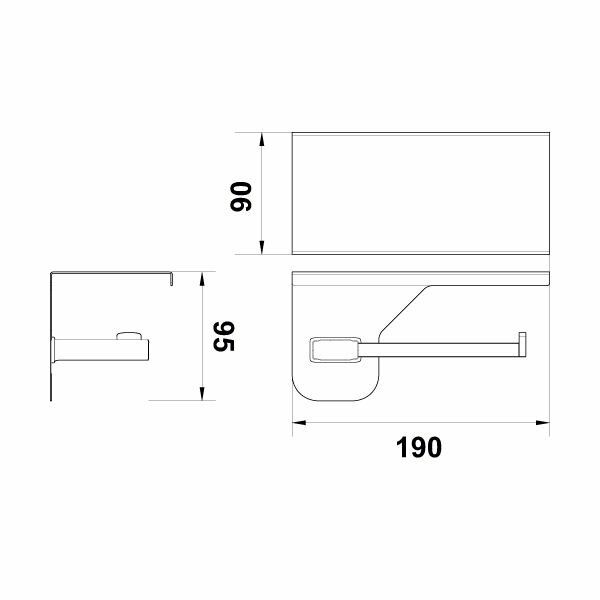 Hafele Tuvalet Kağıtlığı Plato Etajerli Duvara Monte Mat Siyah Renk