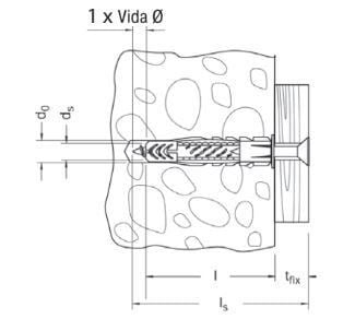 Hafele UX R - Pullu Üniversal Dübel 10x60mm (50 Adet)