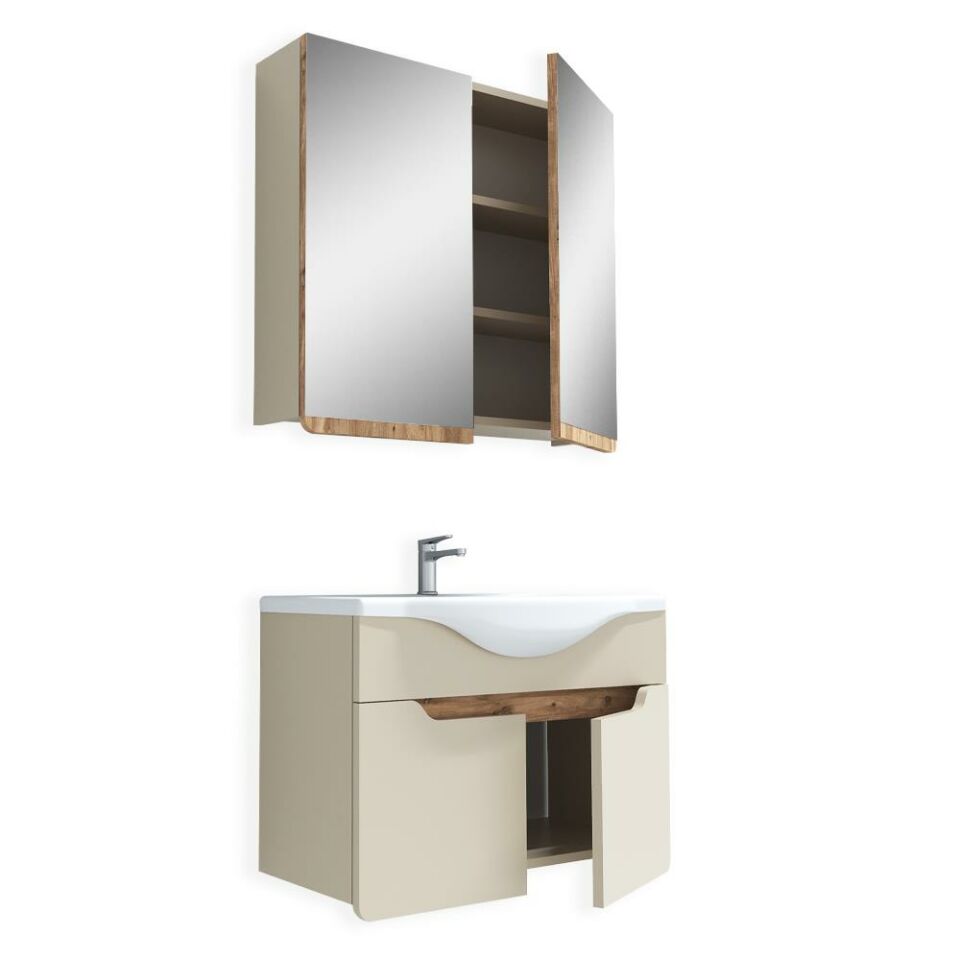 Teta Home Meksika 80cm Mdf Banyo Dolabı Seti