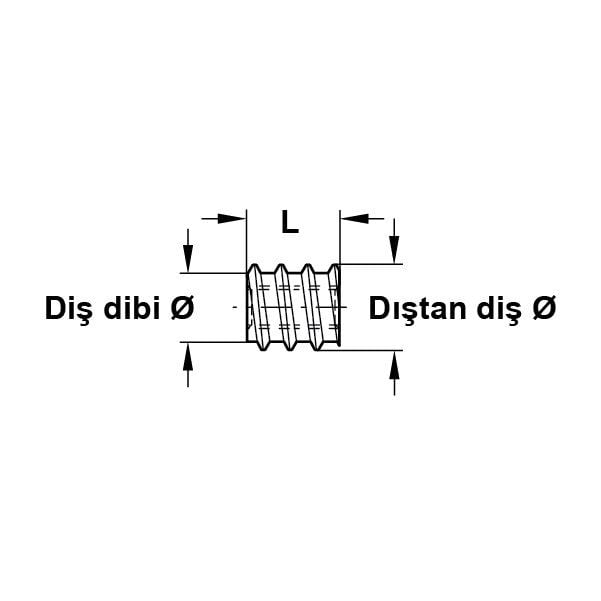 Hafele Düz Başlı Çelik Dübel M6x12mm (100 Adet), Galvaniz