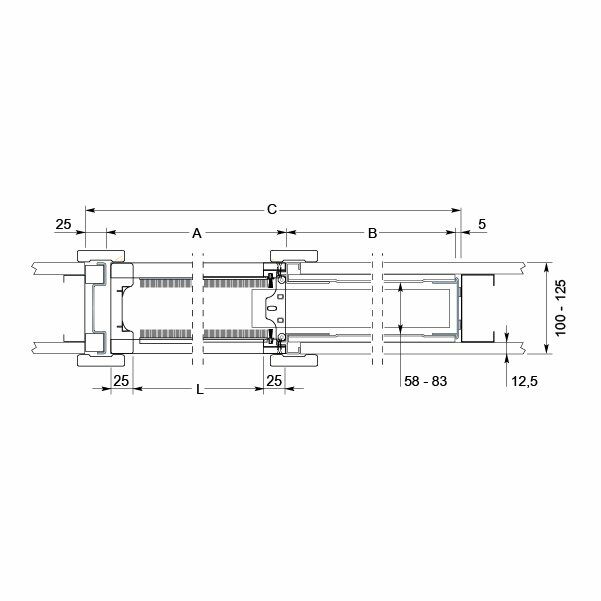 Hafele Unico Tek 900x2100mm