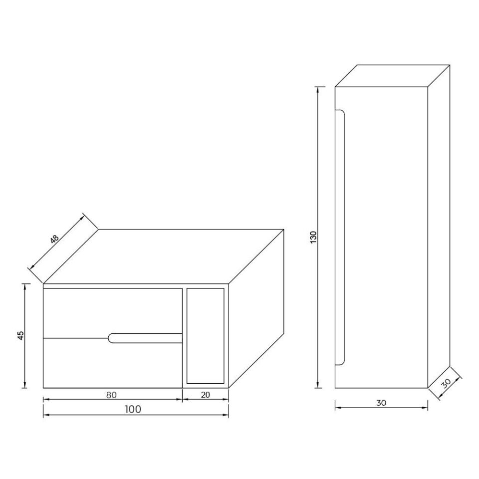 Teta Home Roza 100 cm MDF Banyo Dolabı Seti ve Boy Dolabı