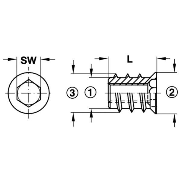 Hafele Dübel Zamak Galvaniz Havşa Başlı M6X20Mm