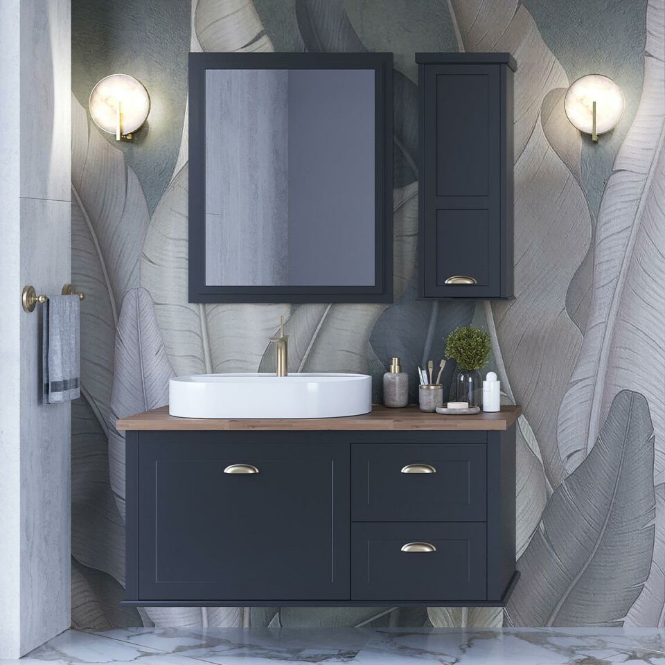 Teta Home Odessa 110 cm Lake Banyo Dolabı Seti ve Boy Dolabı