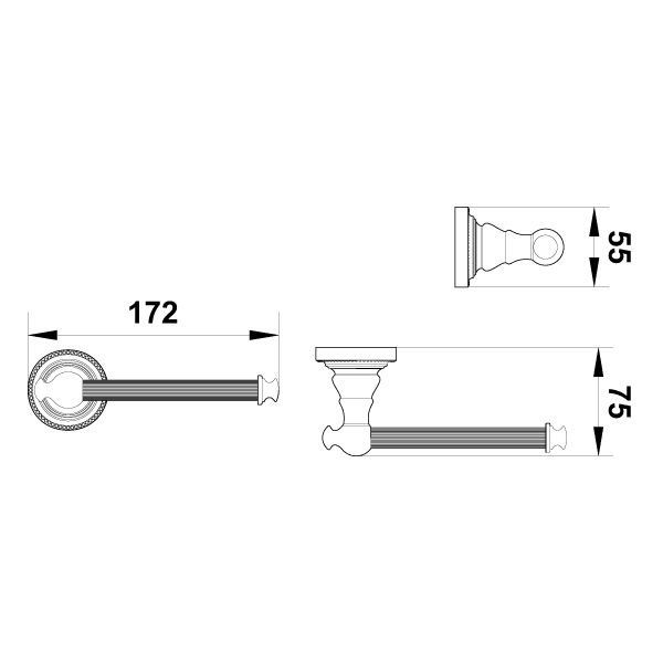 Hafele Tuvalet Kağıtlığı Calisto Duvara Monte Antik Bronz Renk