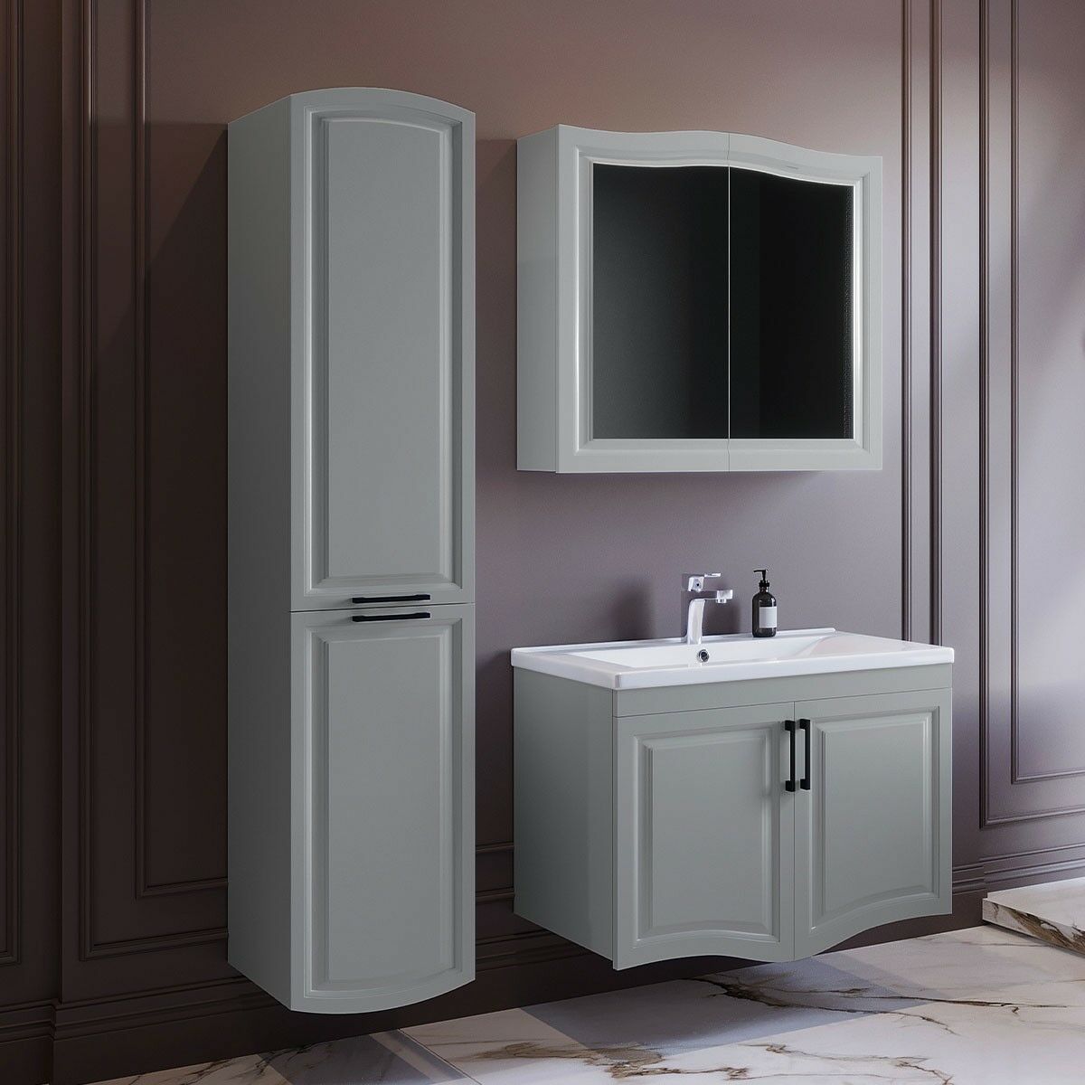 Teta Home Münih 100 cm Banyo Dolabı Seti ve Boy Dolabı