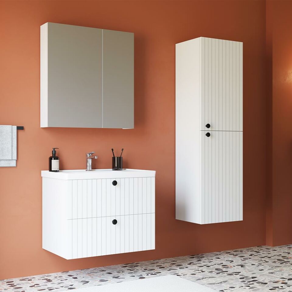 Teta Home Hanoi 80 cm MDF Banyo Dolabı Seti ve Boy Dolabı