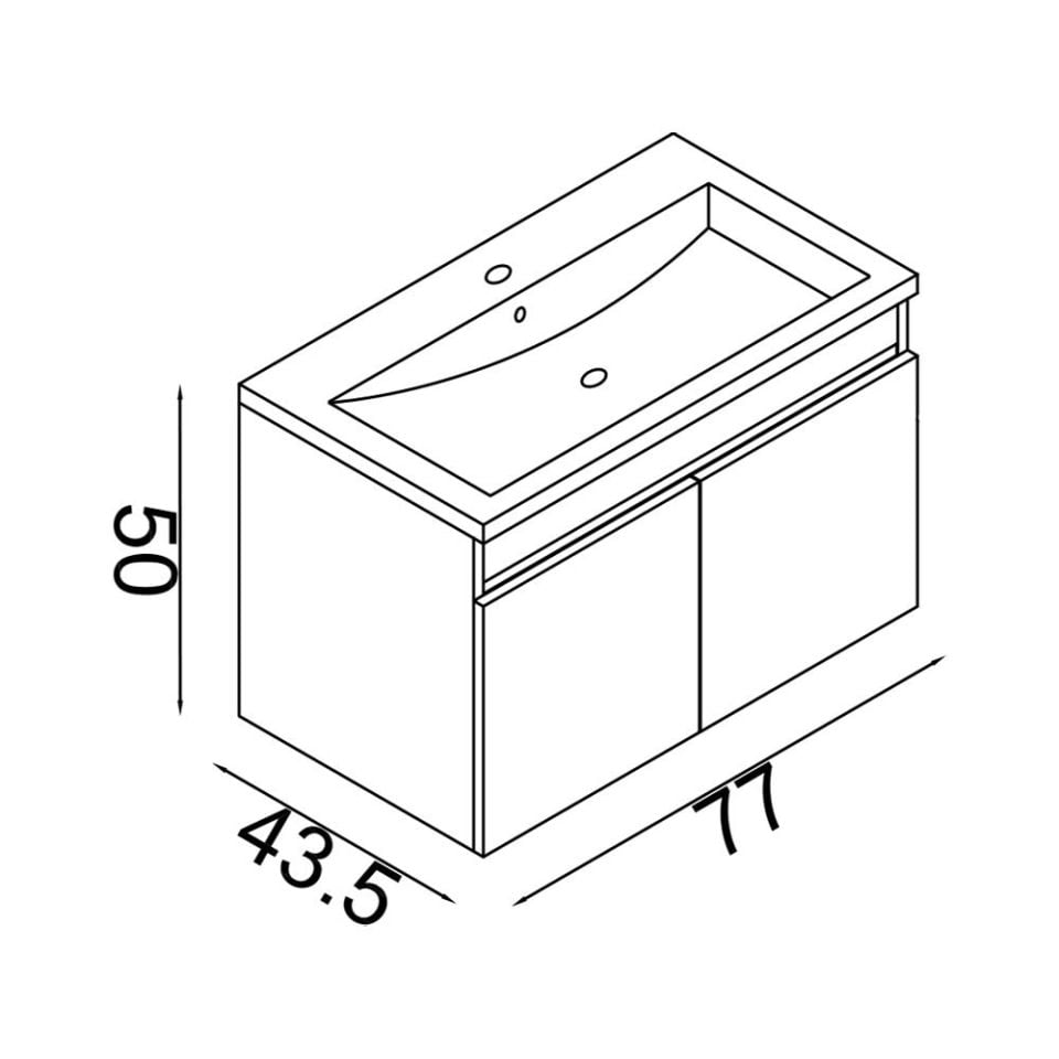 Teta Home Tokyo 80 cm Mdf Banyo Lavabolu Alt Dolap
