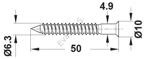 Hafele Sivri Uçlu Vida Confirmat 5,3x45mm (100 Adet) Galvaniz