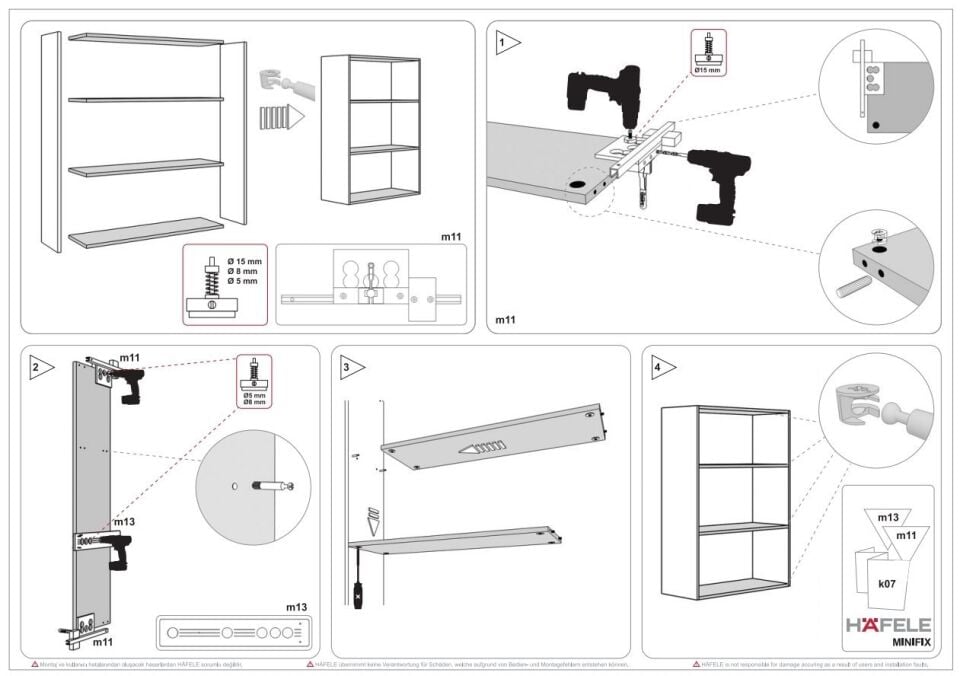Hafele Minifix Noktalamalı Montaj Şablonu