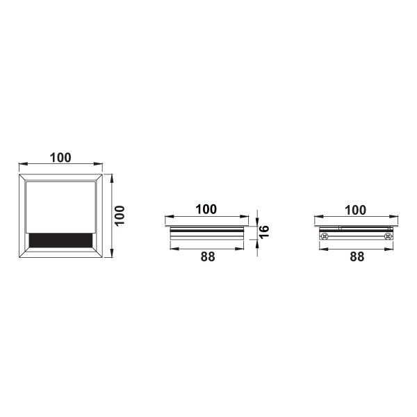 Hafele Kablo Kanalı Exit Kare 100x100mm Mat Siyah Renk