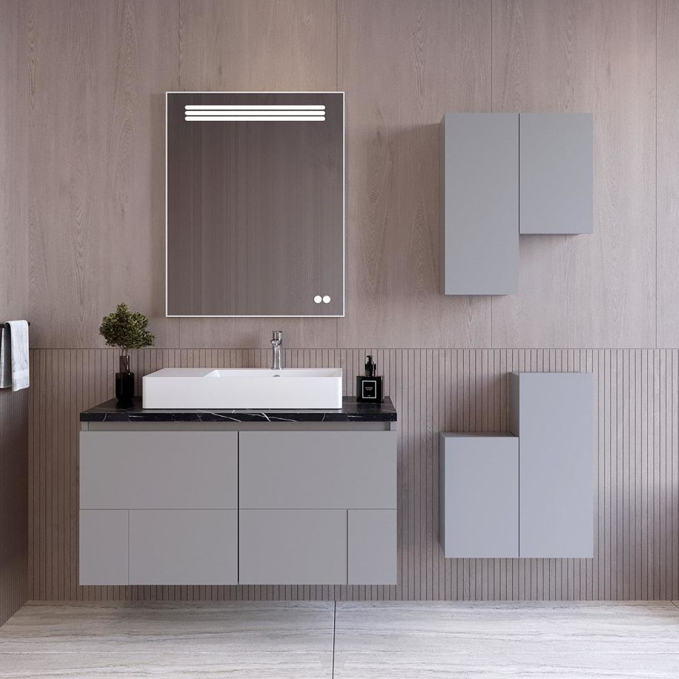 Teta Home Londra 90 cm Lake Banyo Dolabı Seti ve Boy Dolabı