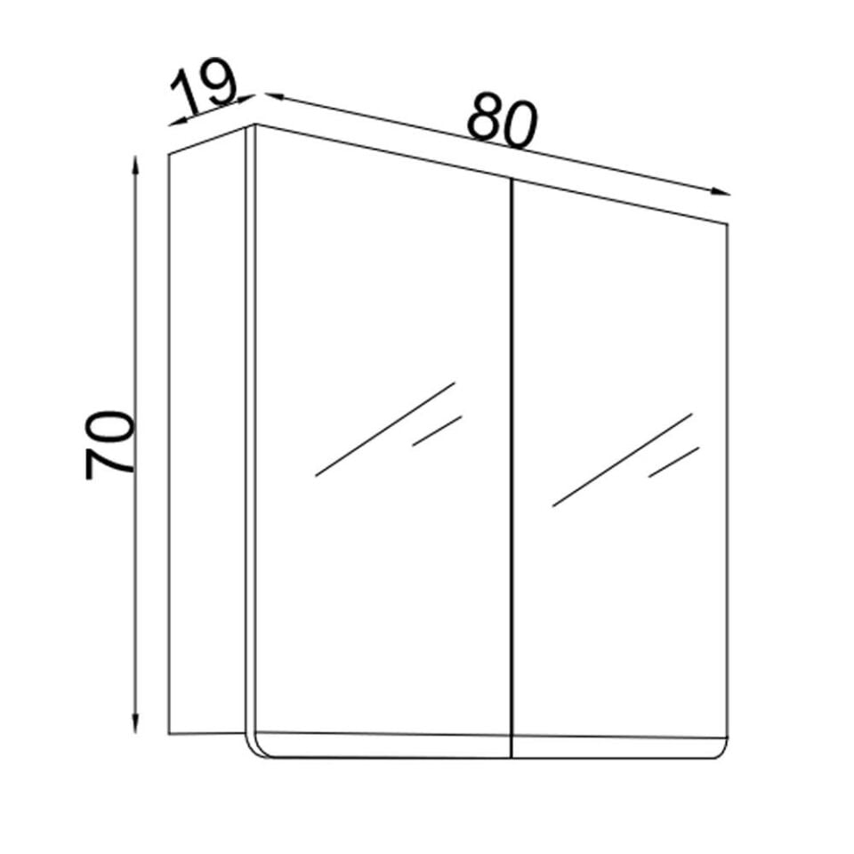 Teta Home Meksika 80 cm Mdf Banyo Aynalı Üst Dolap