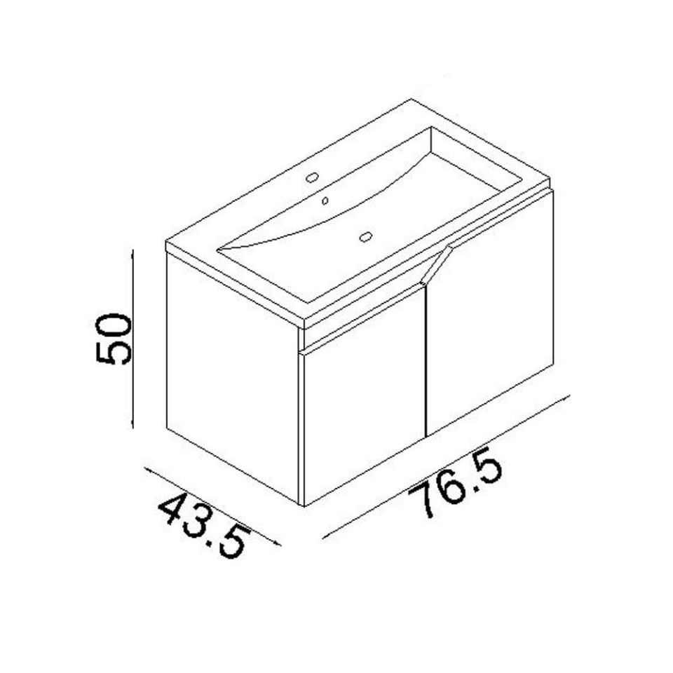 Teta Home Napoli 80 Cm Mdf Banyo Lavabolu Alt Dolap