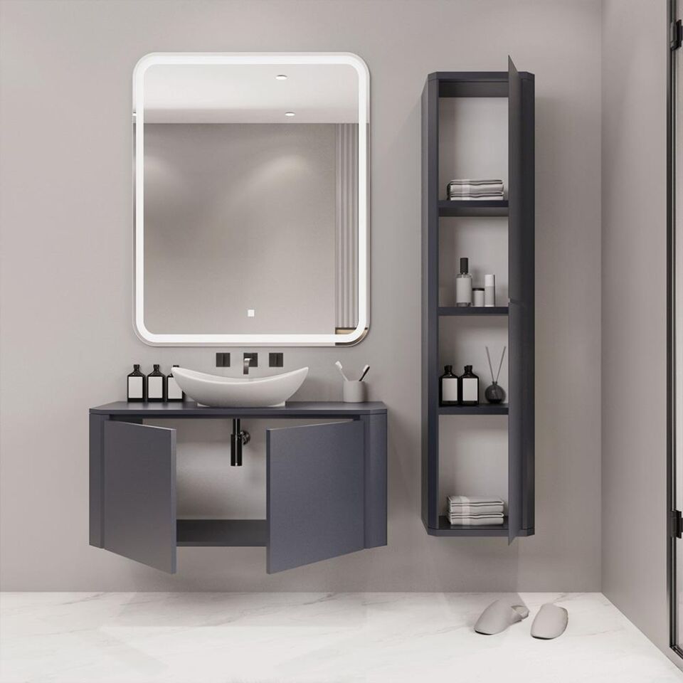 Teta Home Rodi 100 cm Lake Banyo Dolabı Seti ve Boy Dolabı