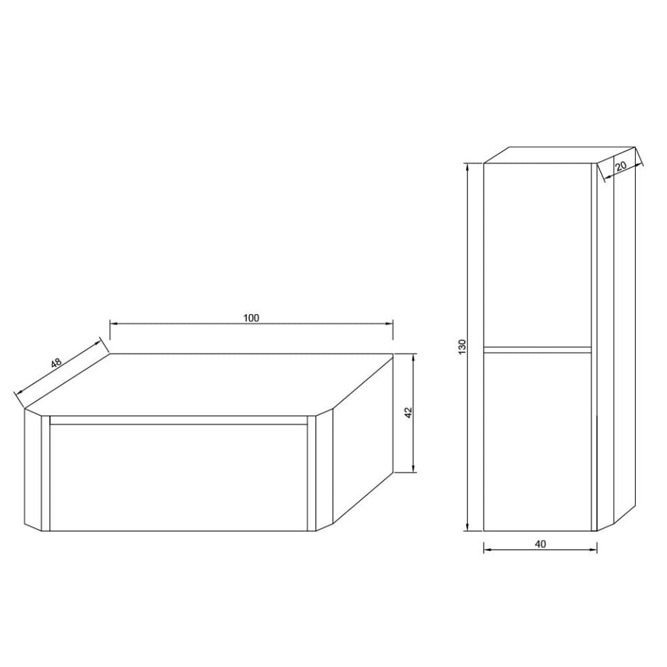 Teta Home Rodi 100 cm Lake Banyo Dolabı Seti ve Boy Dolabı
