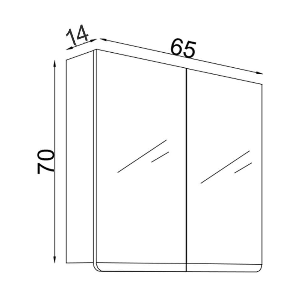 Teta Home Meksika 65 cm Mdf Banyo Aynalı Üst Dolap