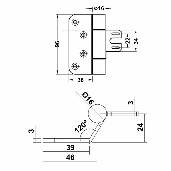 Hafele HSA Sac Kasa Menteşesi 70Kg, Mat Paslanmaz Çelik Renk