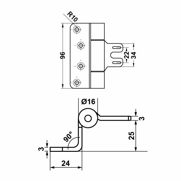 Hafele Menteşe binili sac kasa/ahşap kanat 80kg