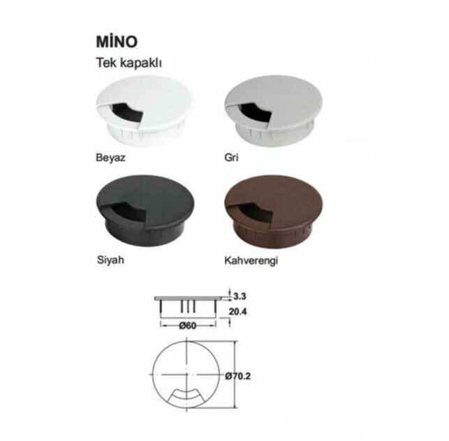 Hafele Mino Plastik Kablo Kapağı Ø60mm, Gri Renk