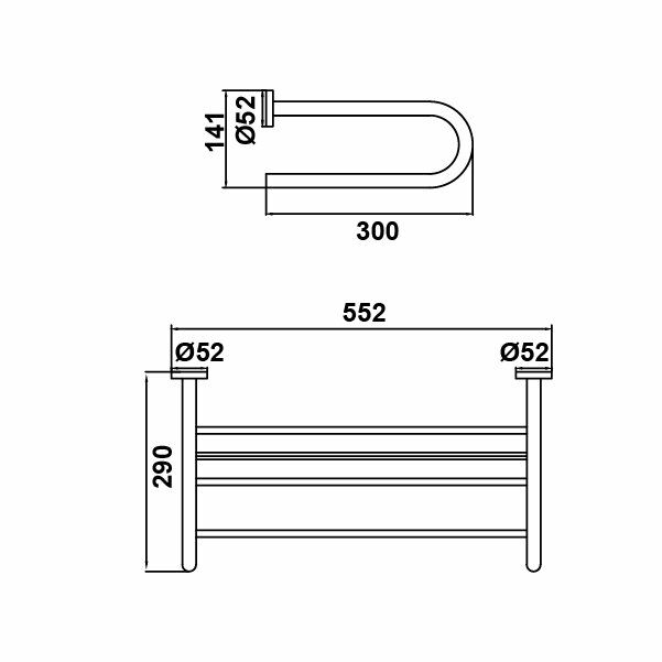 Hafele Raflı Havluluk Parlak Krom Renk
